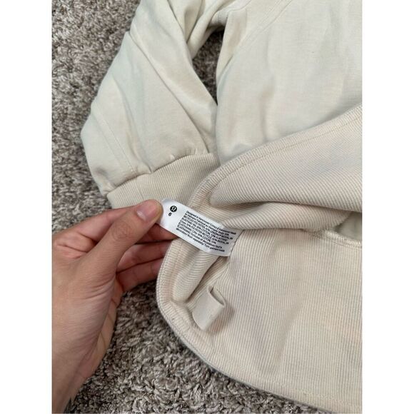 Lululemon Softstreme Ribbed-Hem Pullover Crewneck Sweater Top Natural Ivory 6 - Picture 4 of 11